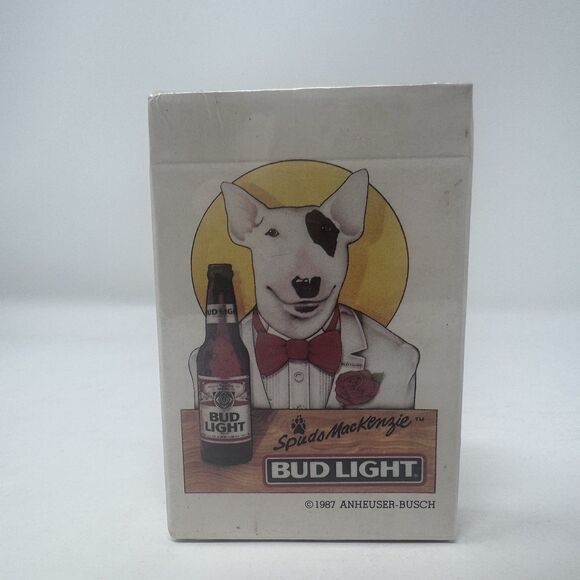 Vintage 1987 Anheuser-Busch Bud Light Spud Mackenzie Playing Cards SEALED NEW - Picture 1 of 5